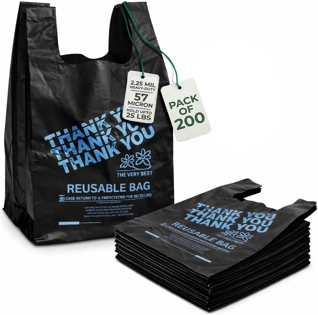 Watson Distributing 12 X 7 X 22 Black Ldpe Plastic Bag 2.25Mil Reusable 200/Case