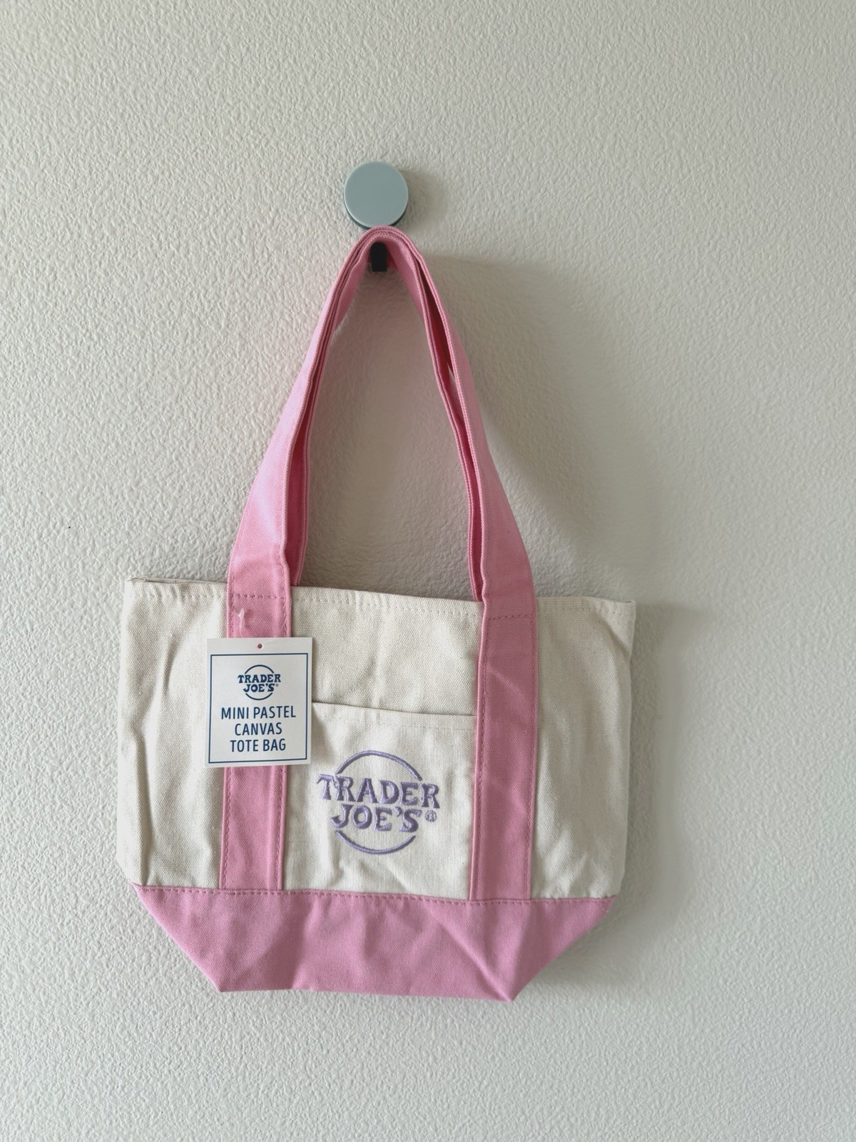 Trader Joe’s 2026 Spring Mini Pastel Canvas Tote Bags – Set Of 4 – READY TO SHIP