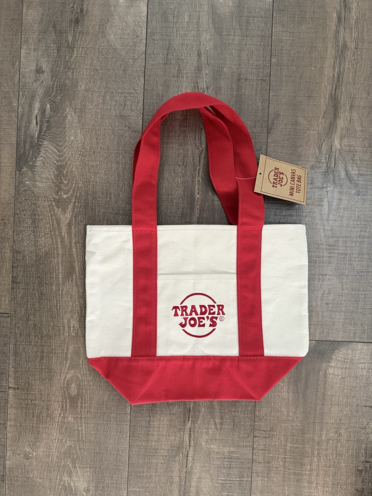 NWT Trader Joe’s Mini Canvas Tote Bag – Limited Edition – Red