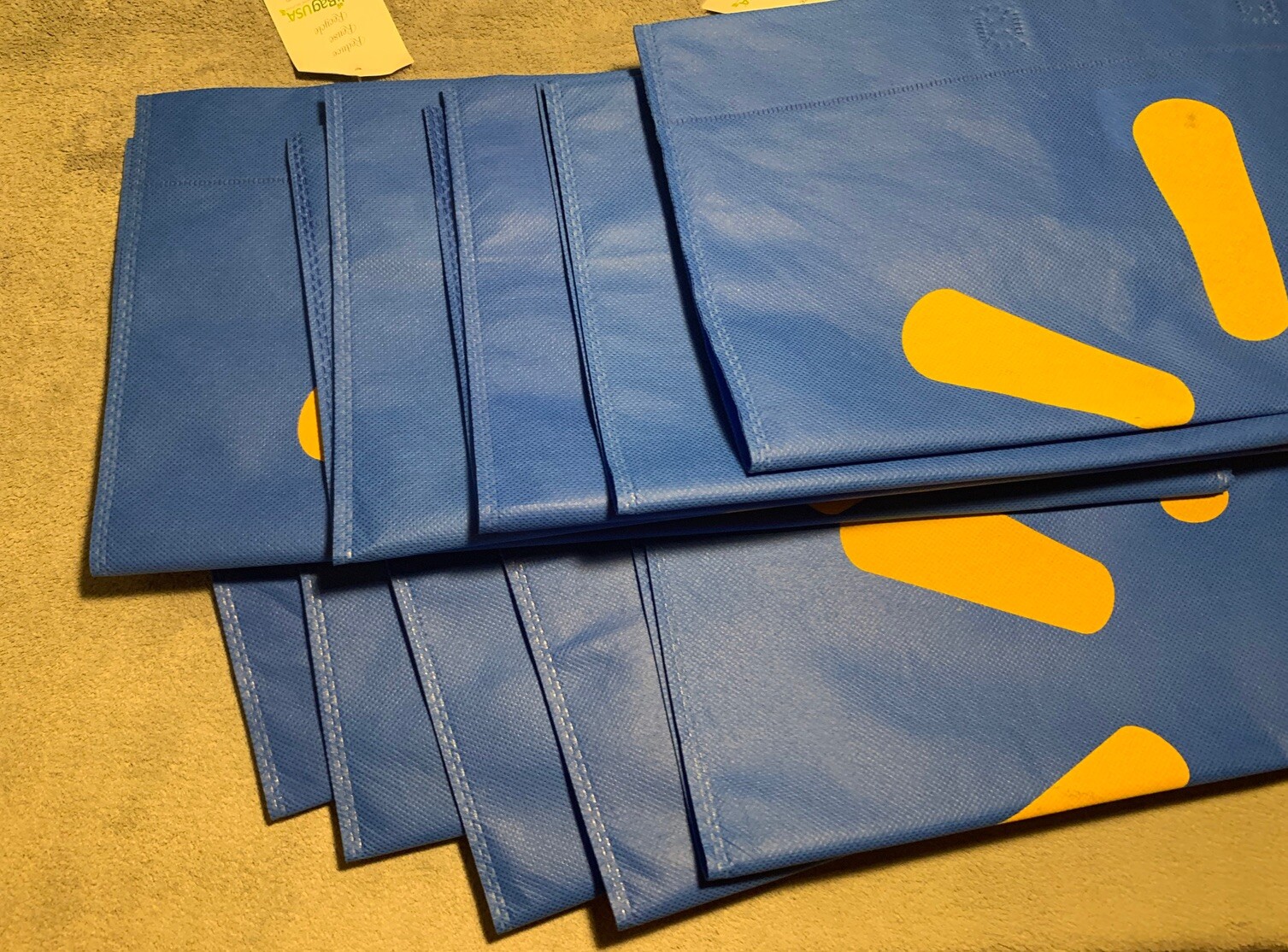 Lot of 16 Walmart Large Reusable Shopping Bags, Brand New