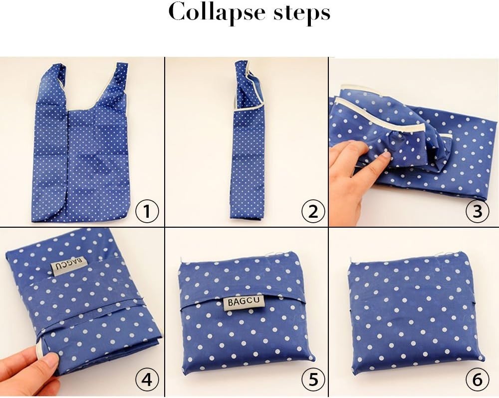 Cloth Tote Bags, Reusable, Foldable, Recycle for Shopping, Fits in Pocket, Ec…