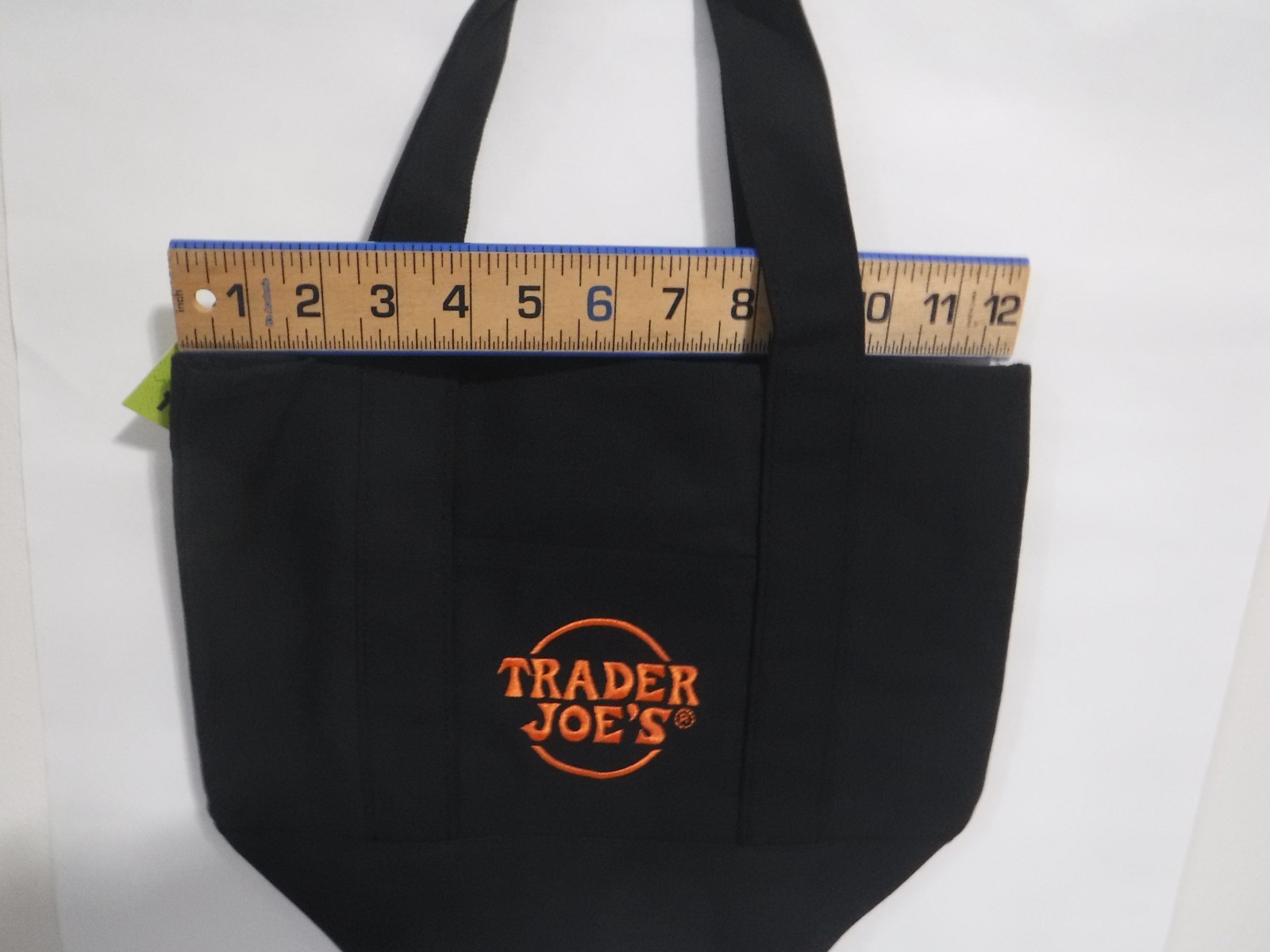 Trader Joe’s Mini Halloween Canvas Tote Bag Limited Edition Black trick treat