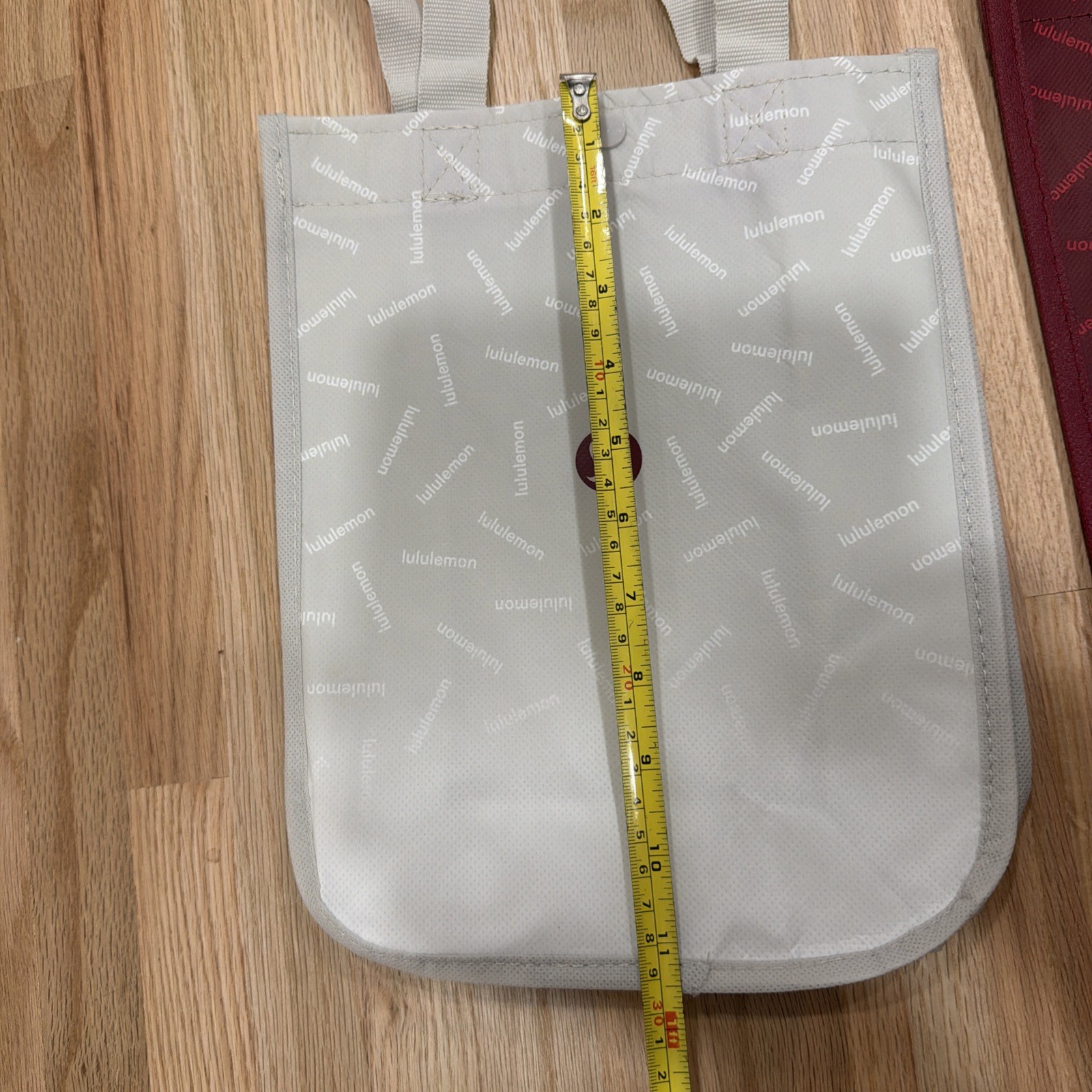 3 Different Lululemon Small Reusable Shopping Gym Lunch Gift Bag Red White Gray