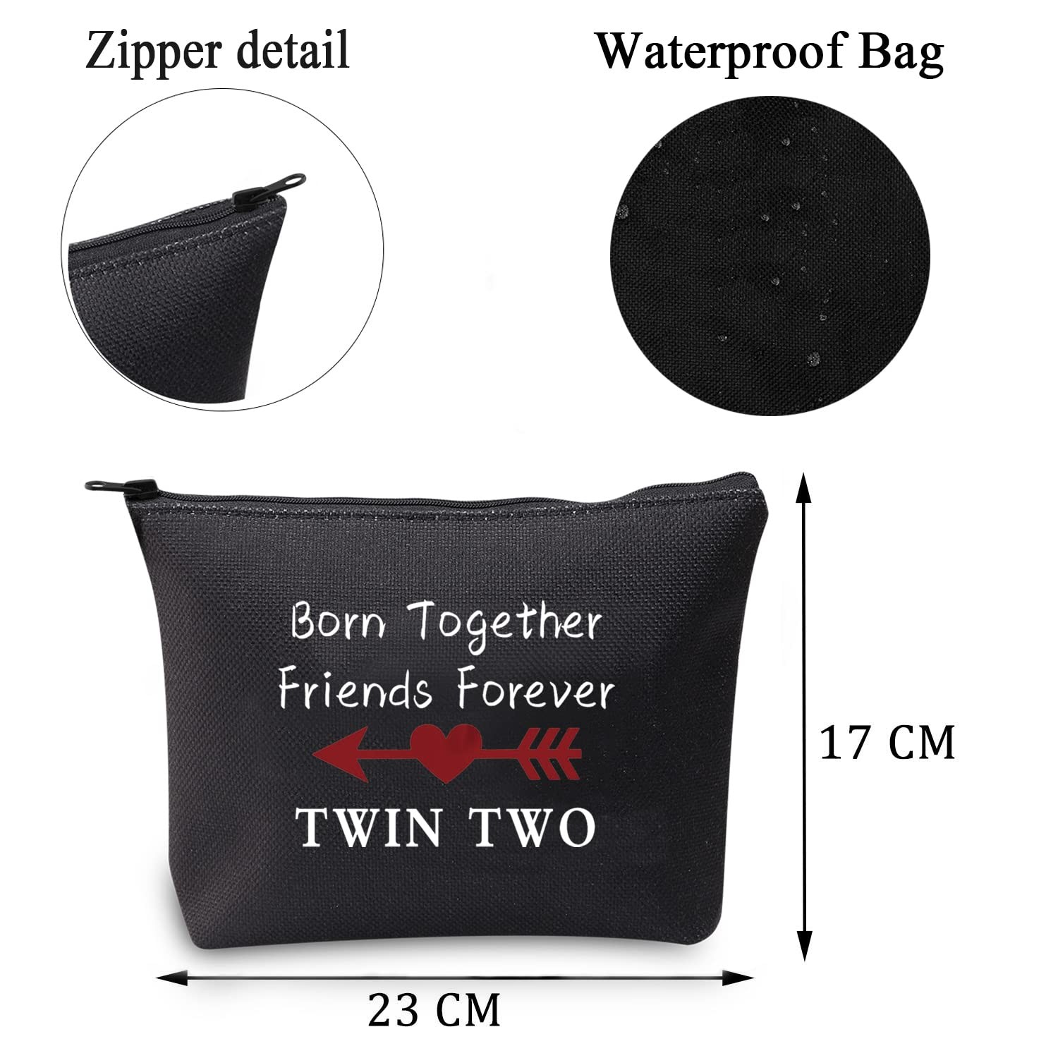 MBMSO Twin One Two Bag Born Together Friends Forever OneTwo black