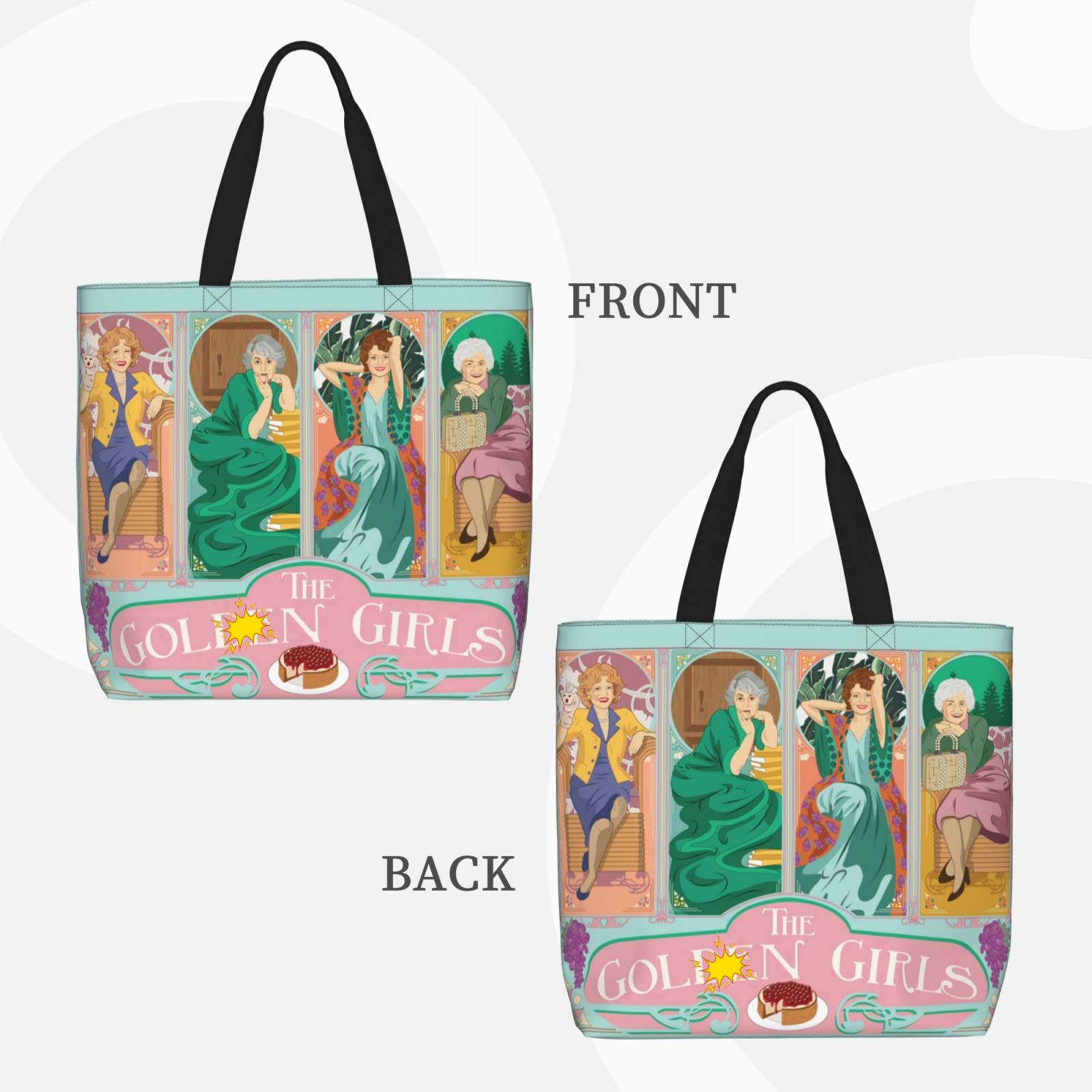 The Gold Girls Tote Bags Large Shopping Grocery Shoulder Bag Thank You for Be…