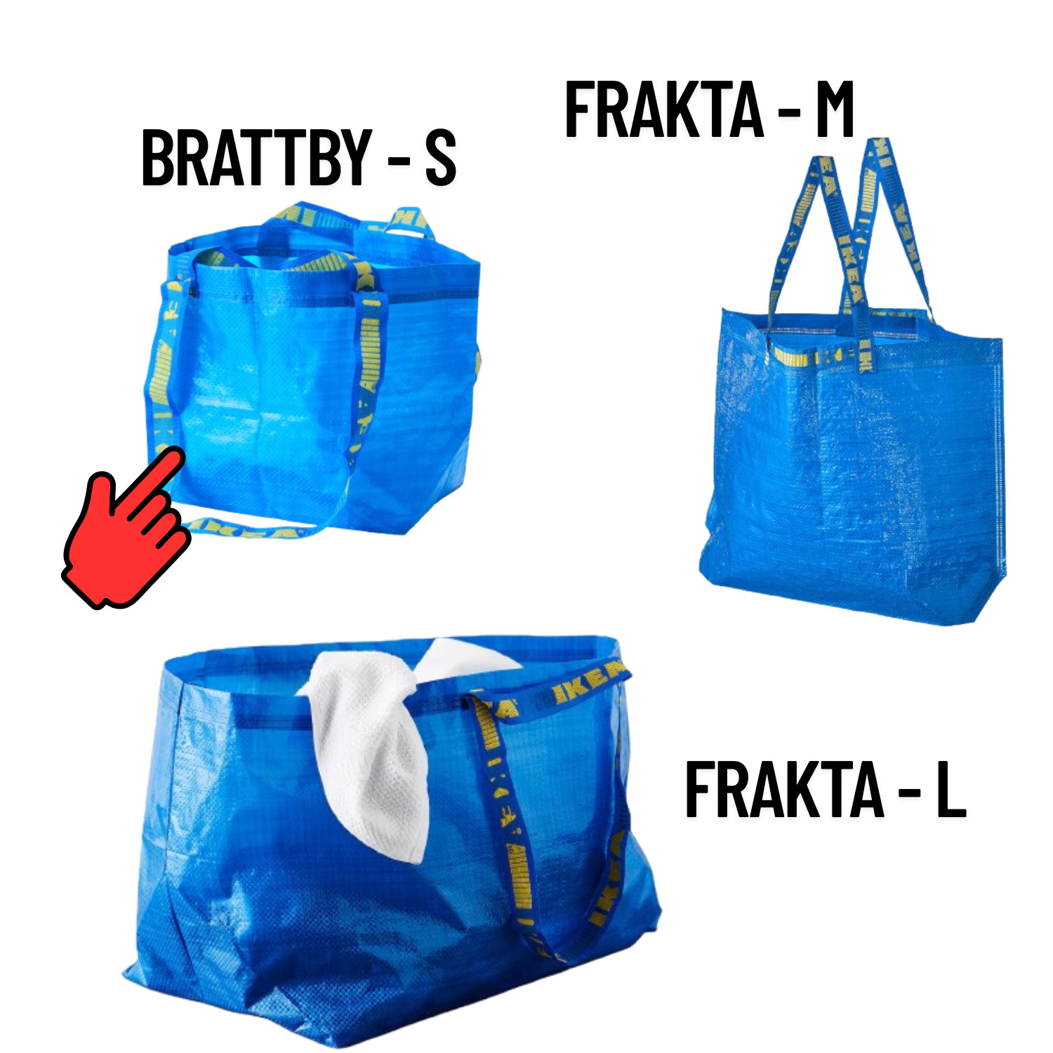 5 x IKEA BRATTBY Small Bag Grocery Laundry Shopping Storage Tote Free Shipping