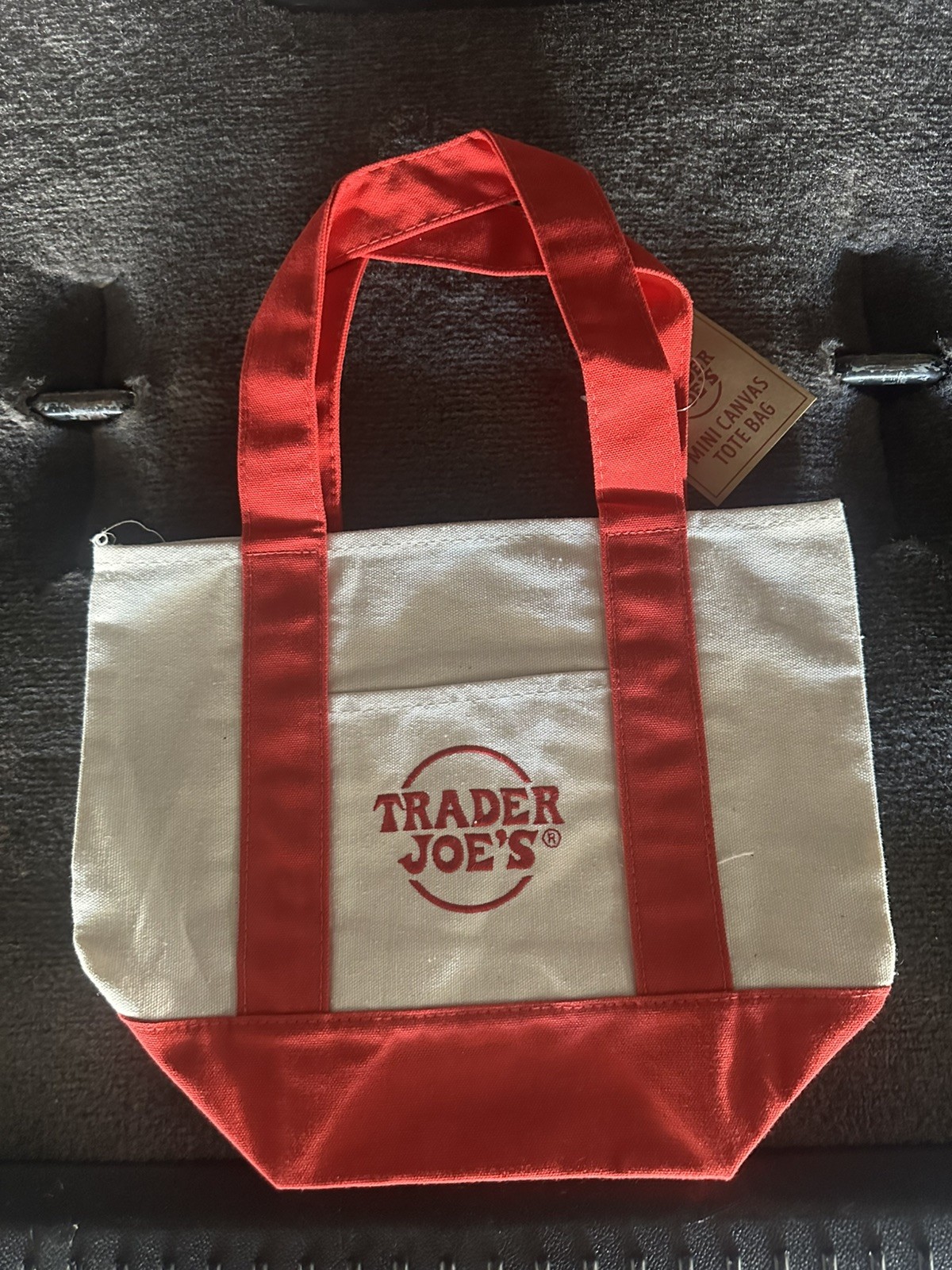 red new trader joes bag