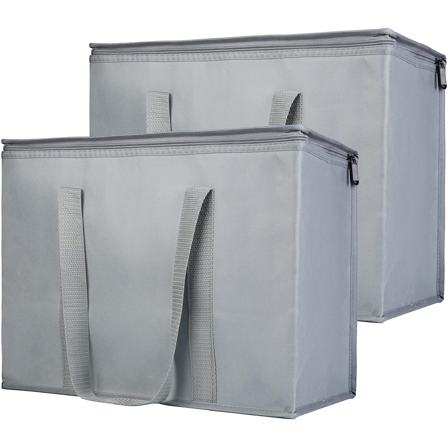 Grey Insulated Shopping Bag – X-Large Capacity for Picnics & Groceries