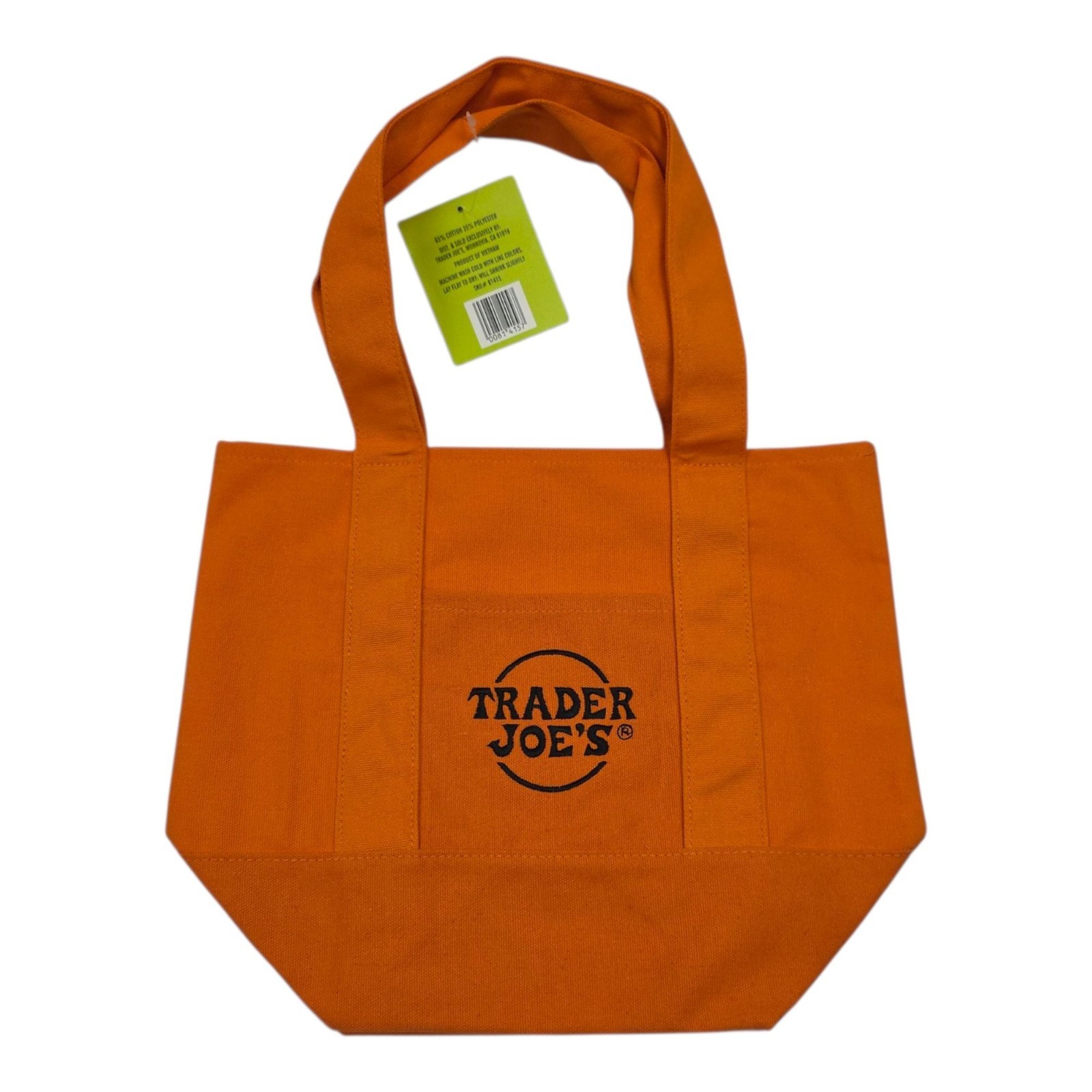 2025 Trader Joes Orange Canvas Tote Bag Trick Or Treat Halloween 81415