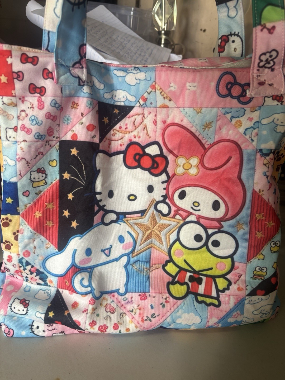 Hello Kitty Reuseable Shopping Tote Beach Diaper Bag Friends My Melody Zippered