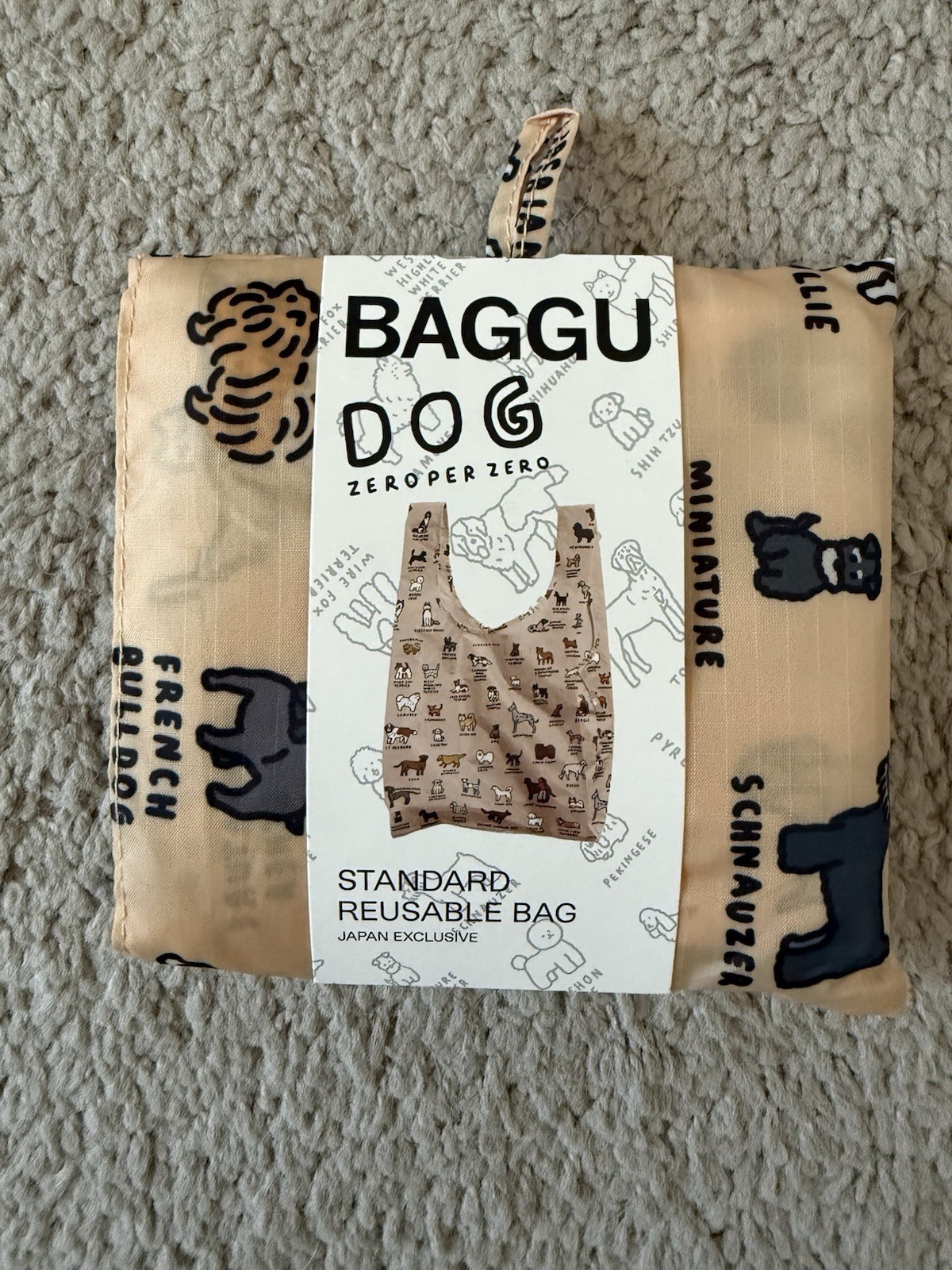 BAGGU JAPAN STANDARD REUSABLE ECO BAG DOGS DOG PER ZERO COLLAB RECYCLED NYLON