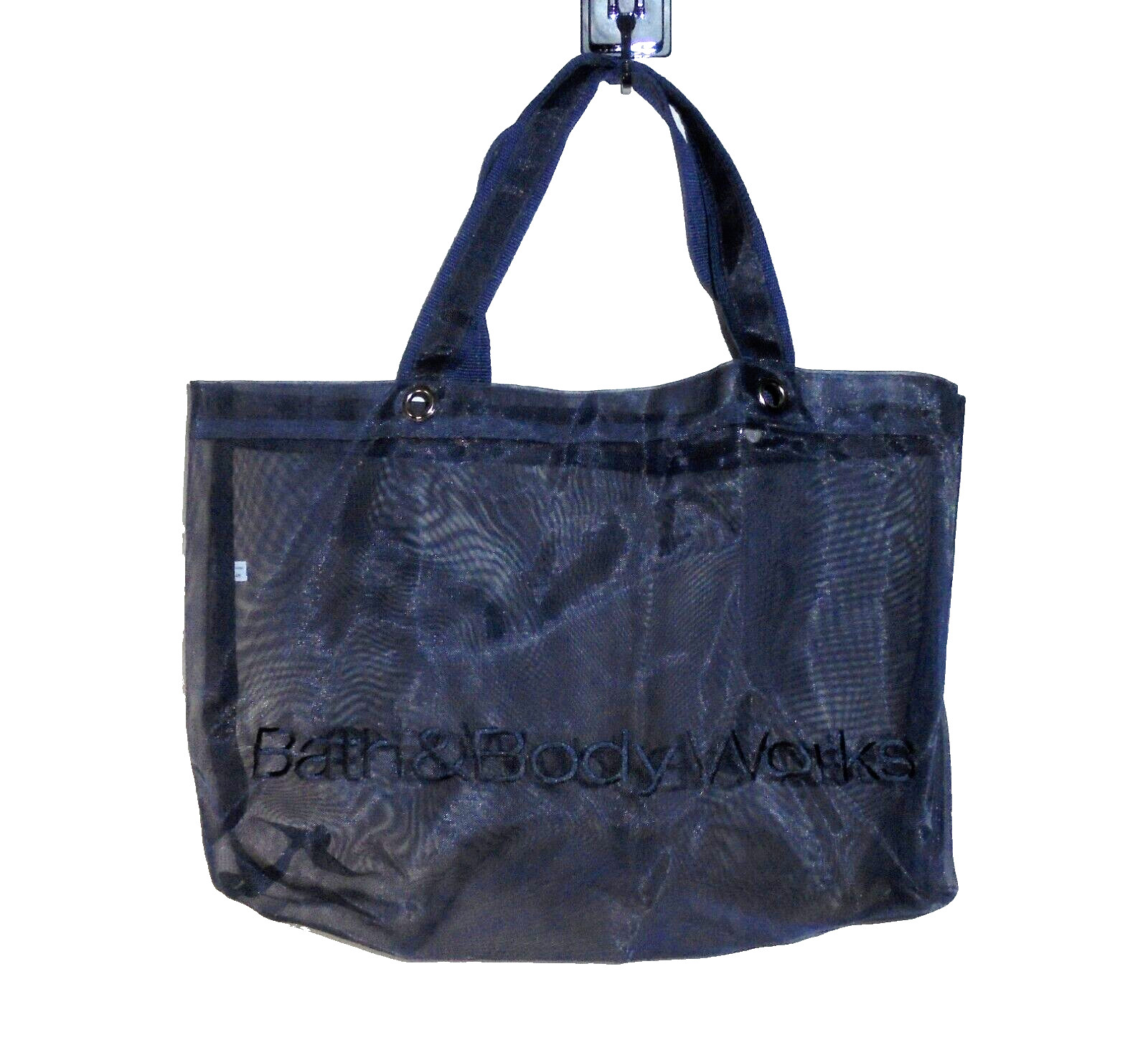 Bath & Body Works Blue Embroidered Mesh See Through Shopping Tote Bag