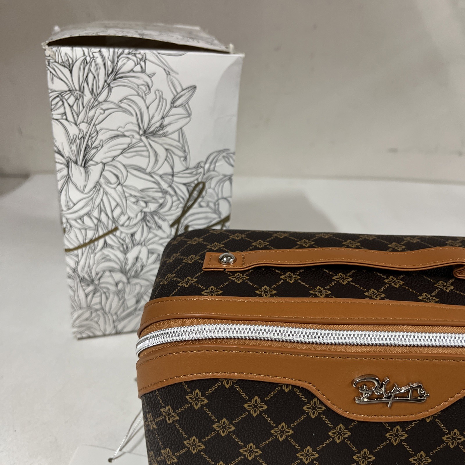 Travel Makeup Bag Cosmetic Bags for Women: 3 Pcs Set Large A-1-Coffee Boyatu