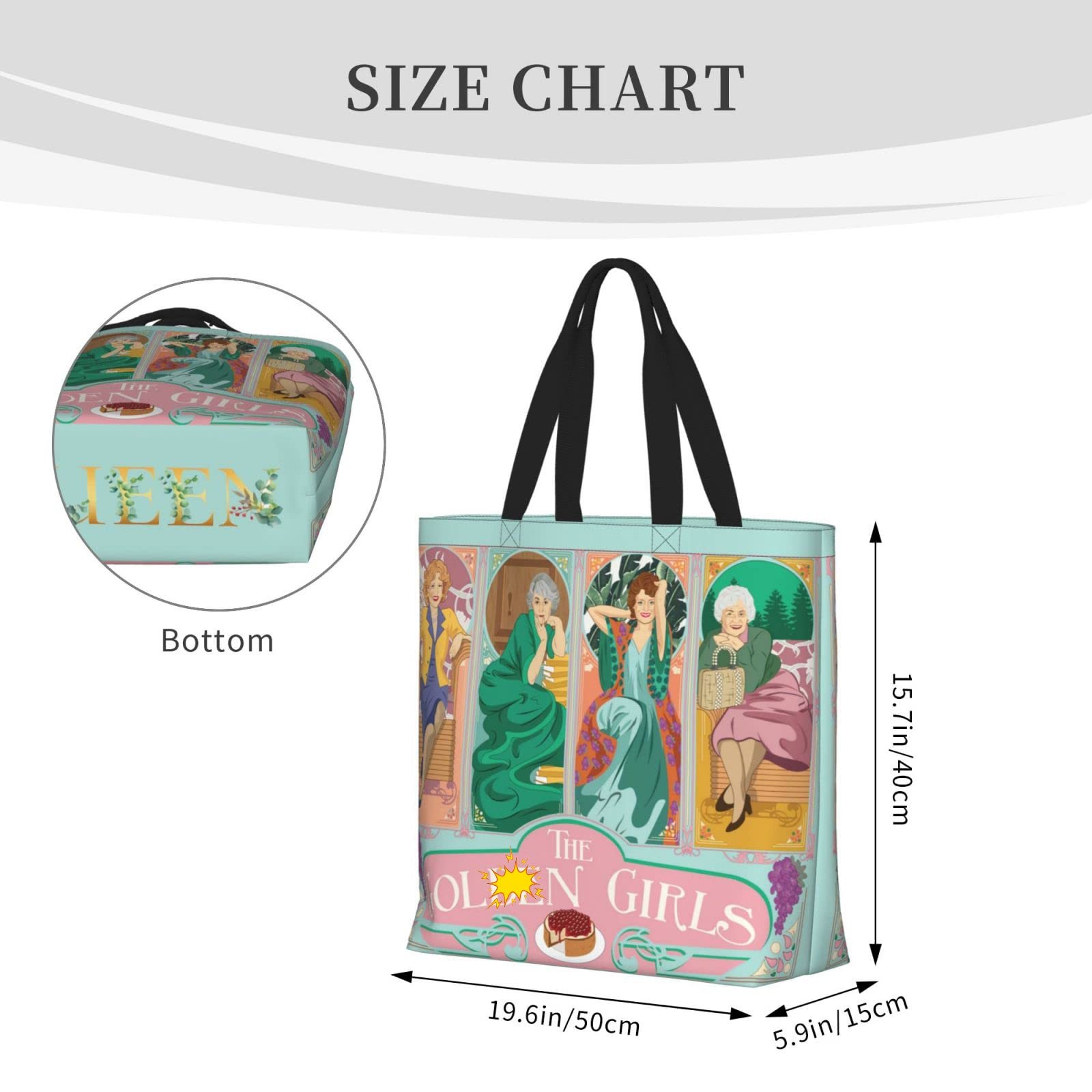 The Gold Girls Tote Bags Large Shopping Grocery Shoulder Bag Thank You for Be…