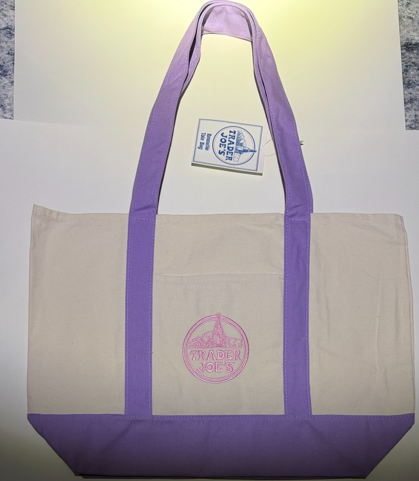 Trader Joe’s Reusable Large Canvas Tote Bag – Lavender Purple – Limited Edition
