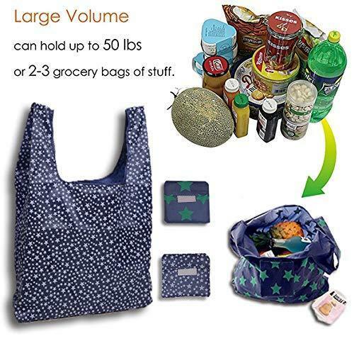 STARS & STRIPES 6 PC RIPSTOP WATERPROOF MACHINE WASHABLE GROCERY BAGS