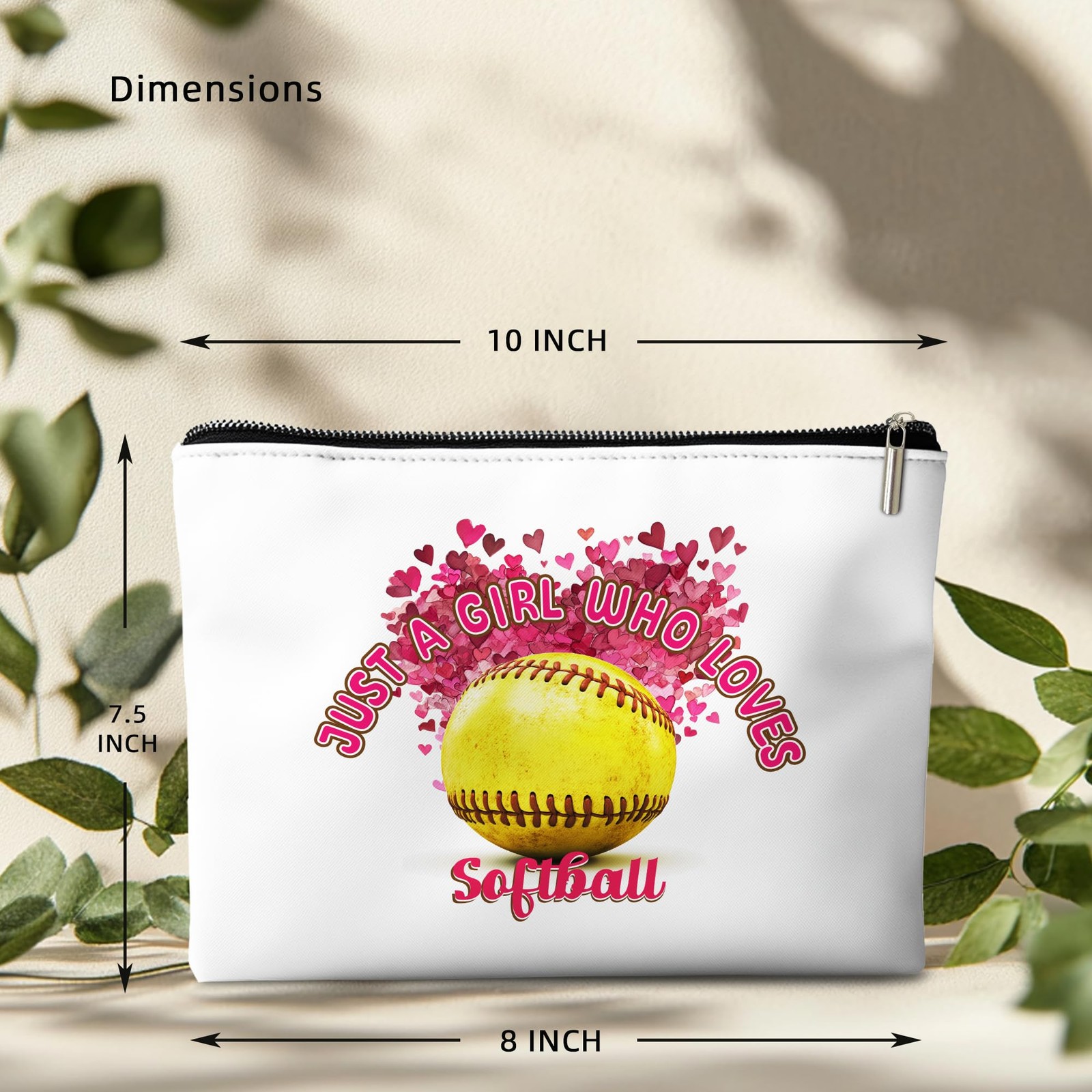 Rone168 Softball Gifts for Girls Makeup Bag, Yellow