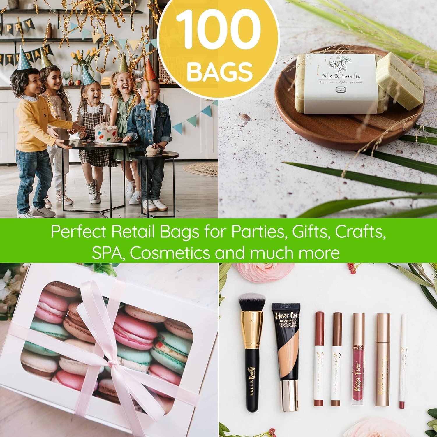 Vibrant 100 Pack 9×12 Glossy Merchandise Bags – Perfect for All Occasions