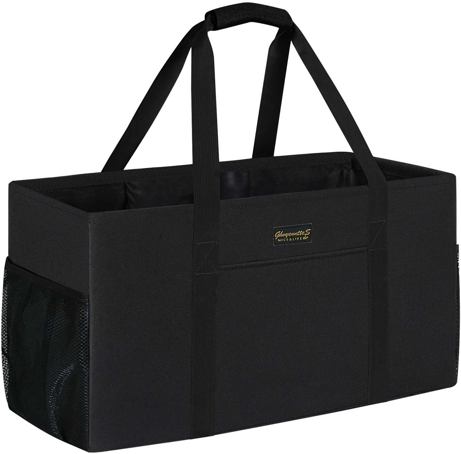 Extra Large Utility Tote Bag Stand Up Utility Tote With Metal Wire Frame & Hard