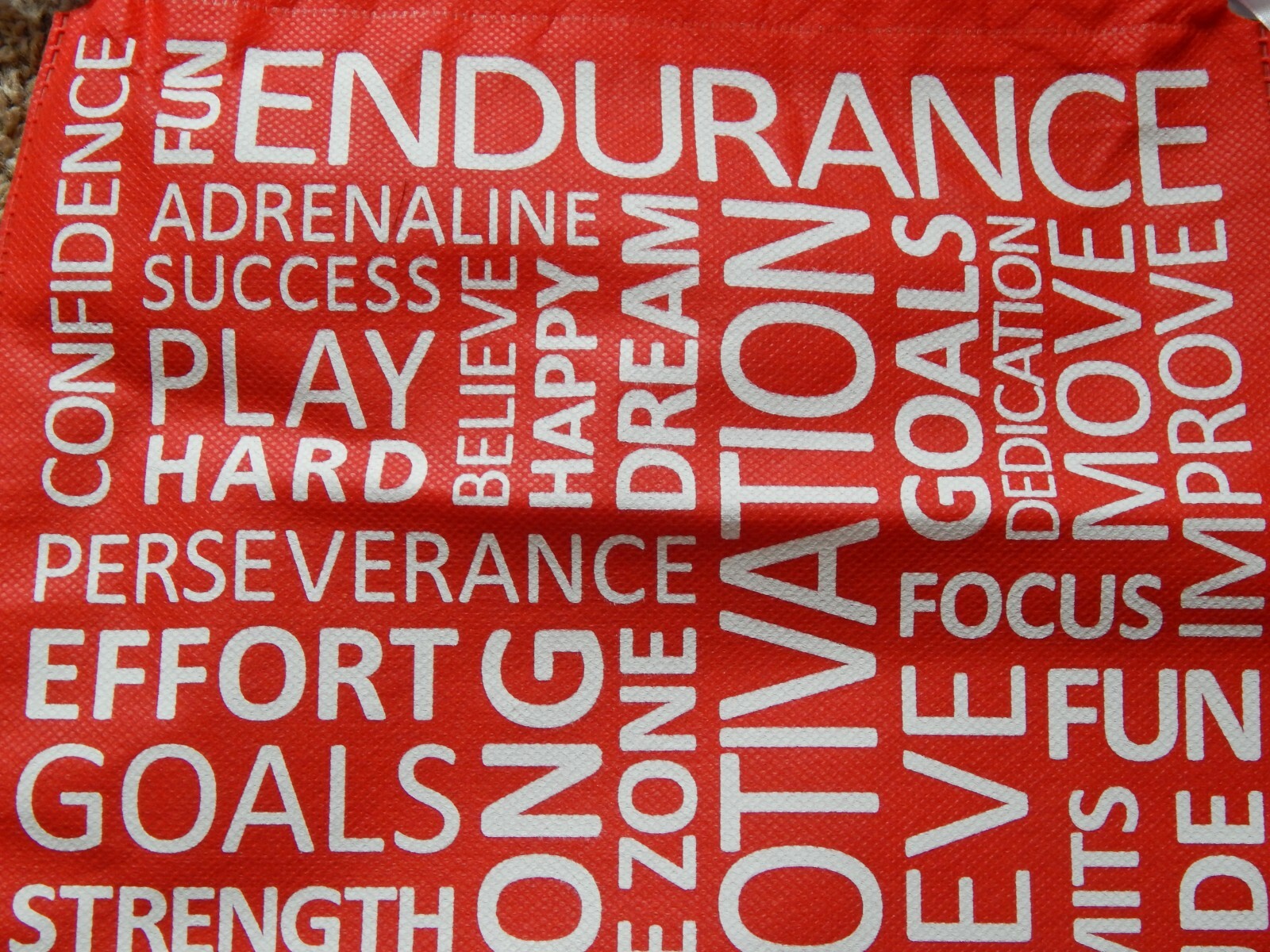CHALK TALK SPORTS RED AND WHITE REUSABLE ECO FRIENDLY CINCH CLOSE GIFT BAG NEW