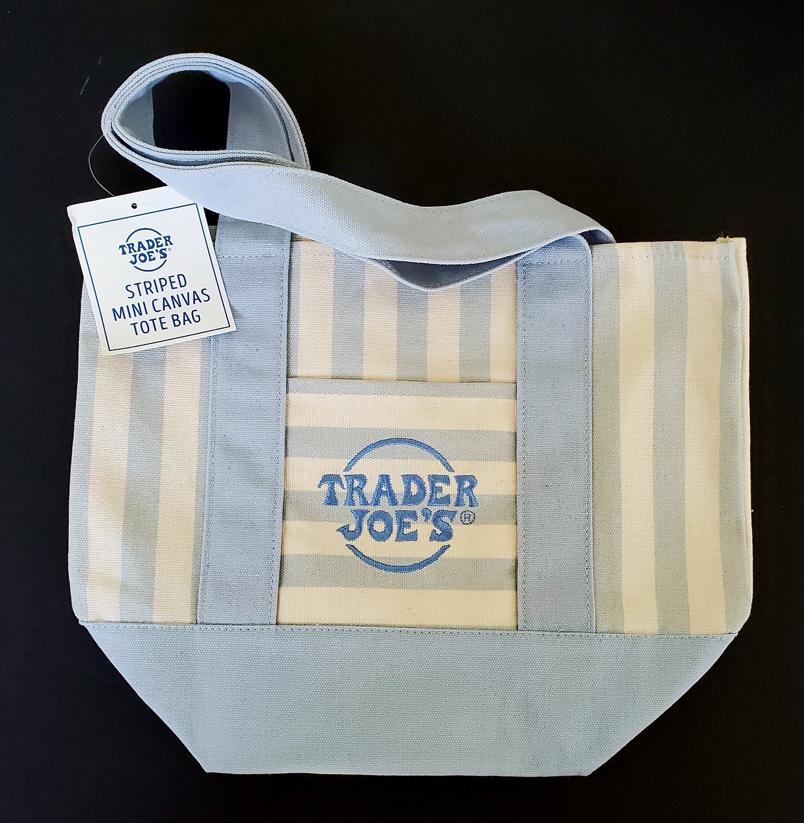 Trader Joe’s NWT Pastel Blue Stripe Mini Tote Bag Summer 2026