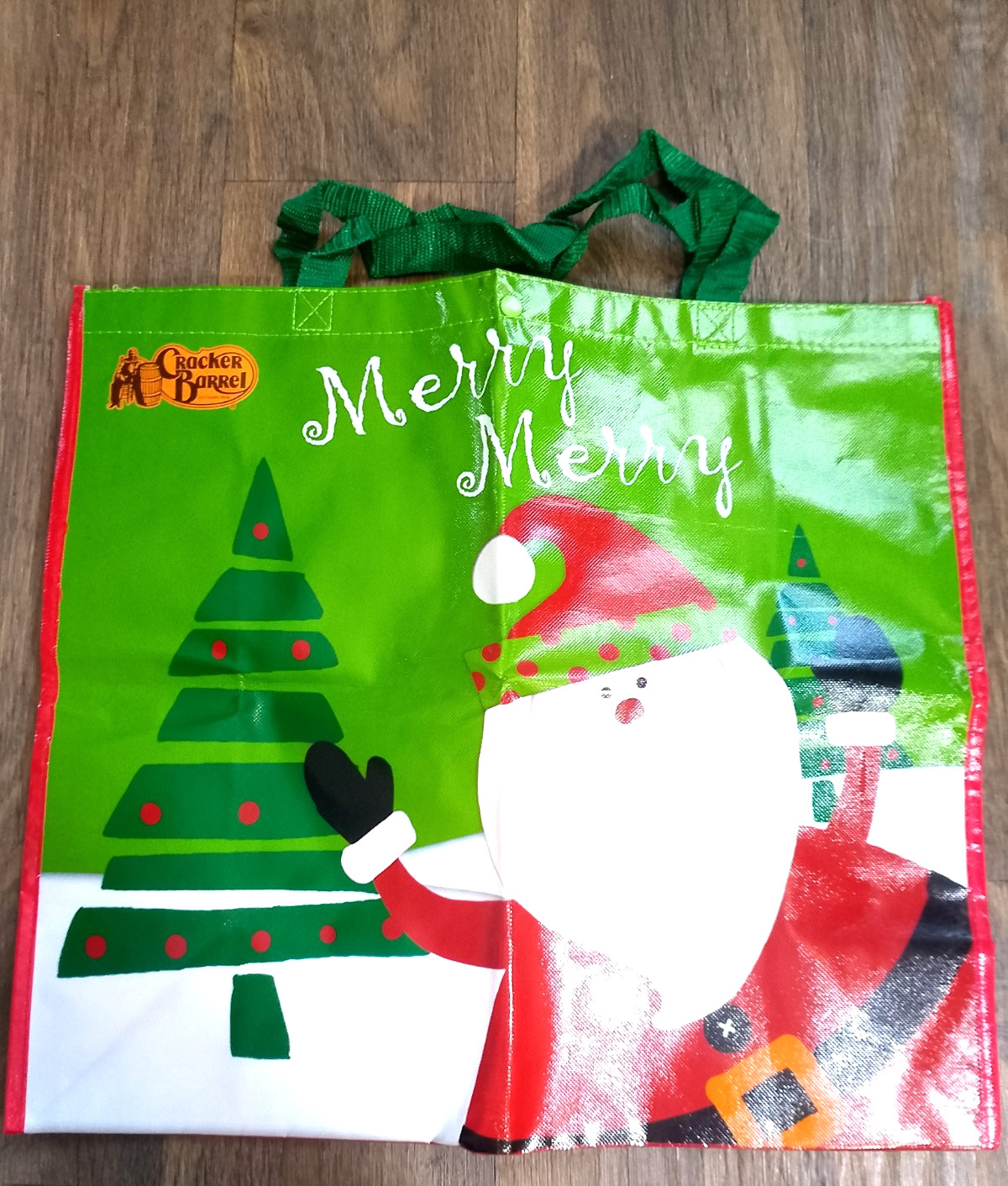 Cracker Barrel Merry merry santa shopping bag 19.5x7x17.5 inches