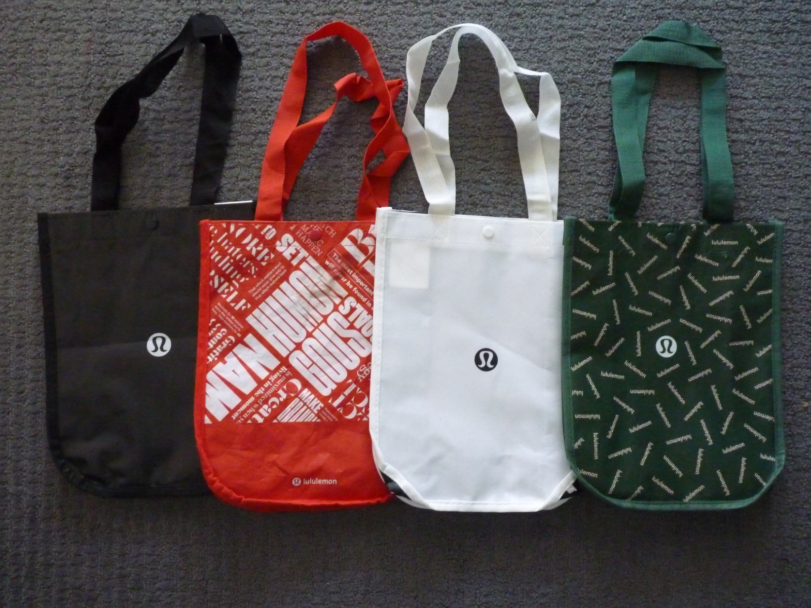 Lululemon Reusable Shopping Tote Bags (4) Small Totes Different Designs (E)