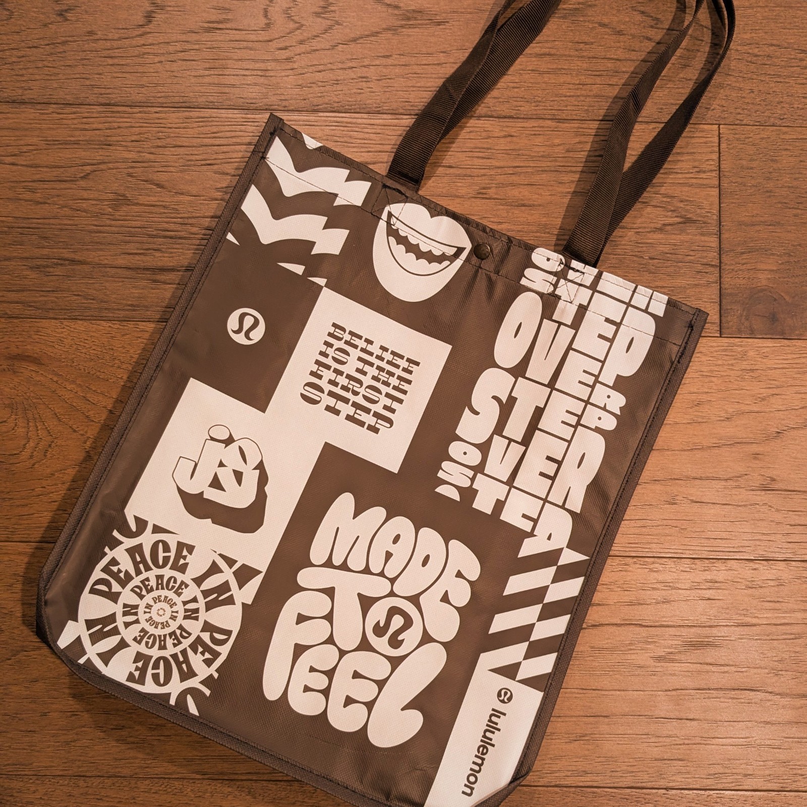 Lot 3 Lululemon Large Reusable Shopping Tote Bags 🤎 Tan Brown Goyard 🤎 *NEW* ⚡