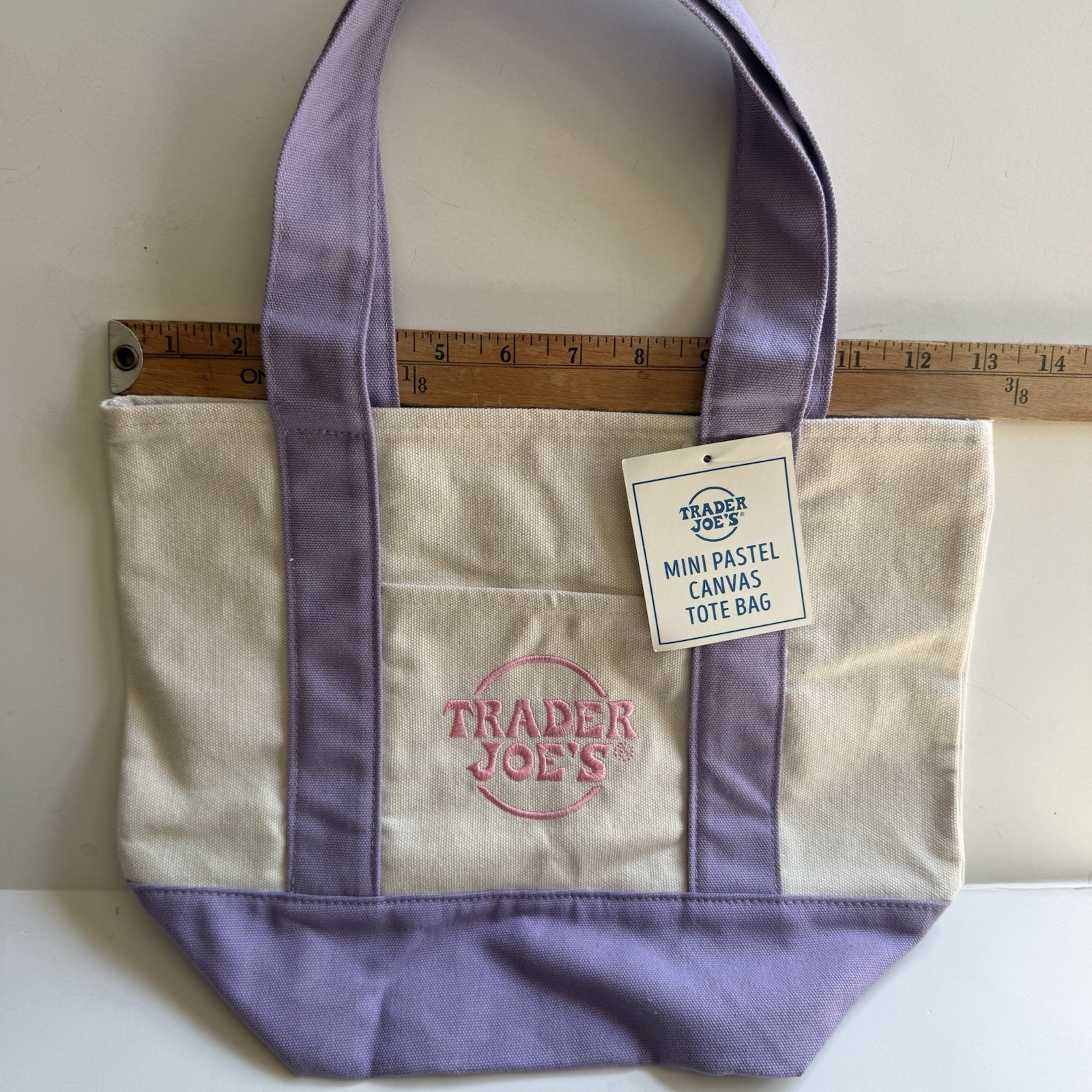Trader Joe’s Mini Canvas Pastel Reusable Tote Bag , Choice of Color, 2025