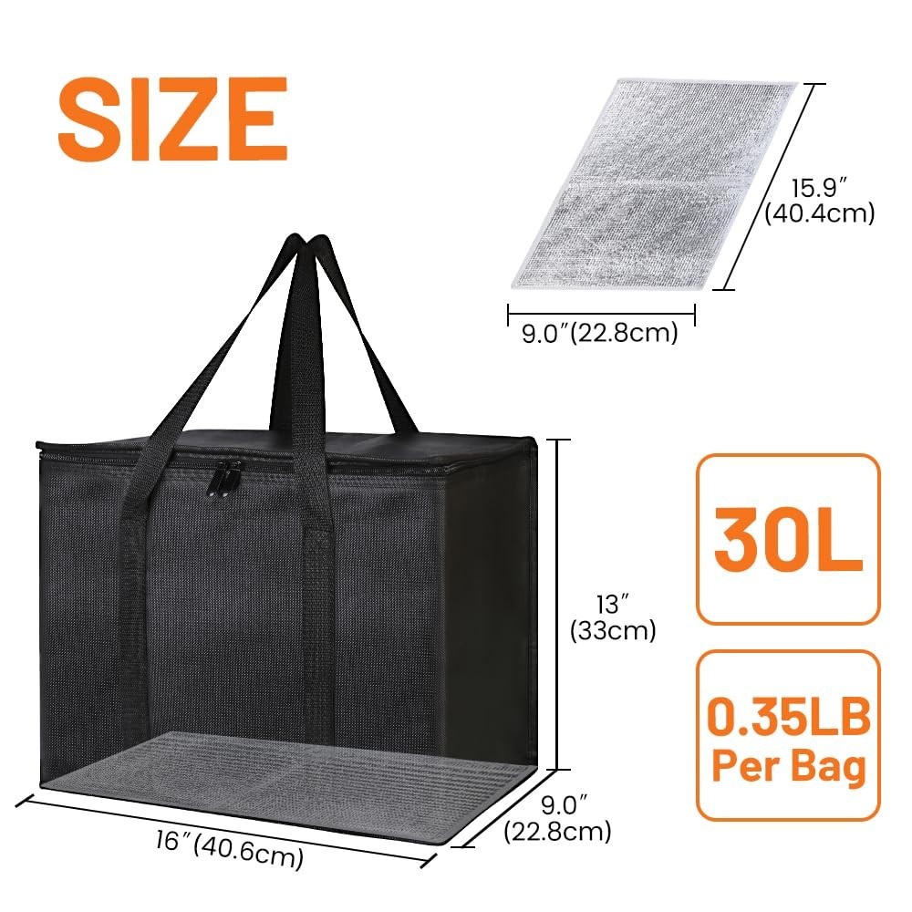 2 Count Insulated Grocery Bags with Padded Handles – Large Capacity & Durable
