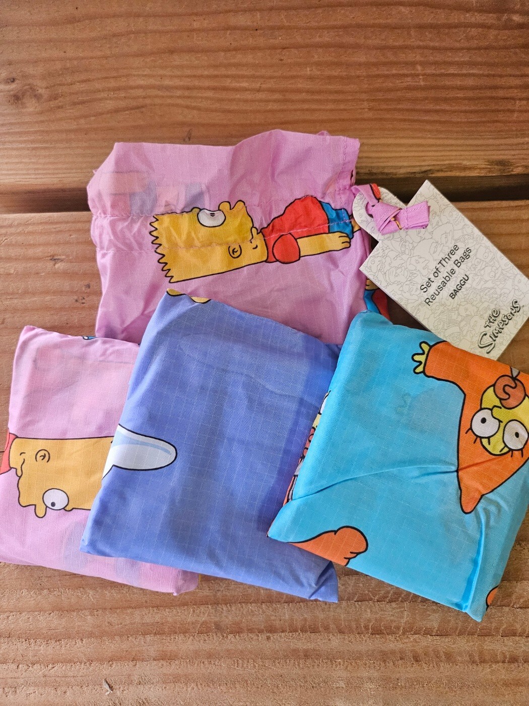 NWT New BAGGU Standard Baggu Set Of 3 – The Simpsons Kids RARE