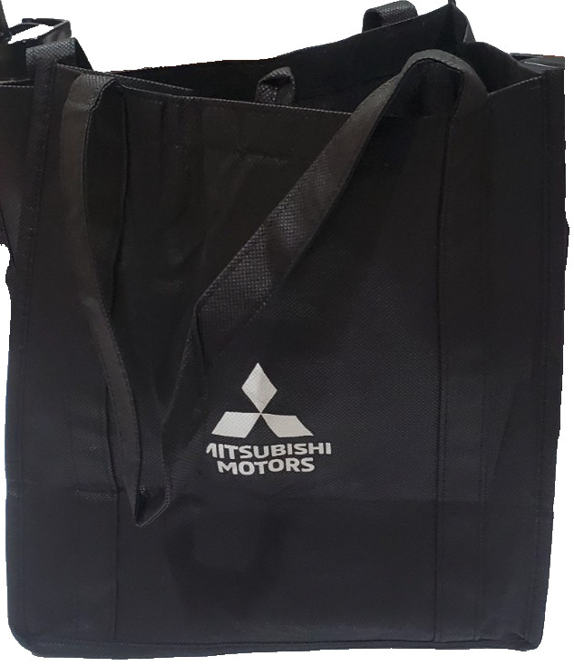 Mitsubishi Motors Dealer Black Promo reusable shopping Bag 12wx7.5″x13h