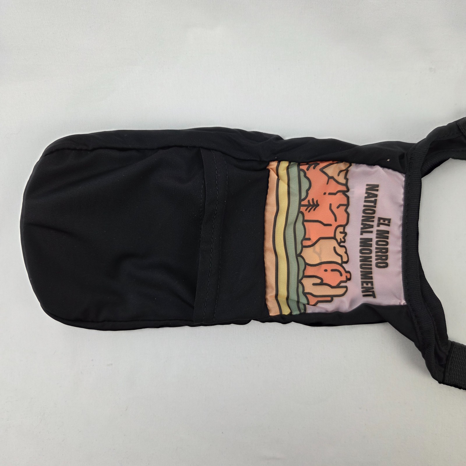 Pink El Morro National Monument branded packable shopping bag with a carabiner