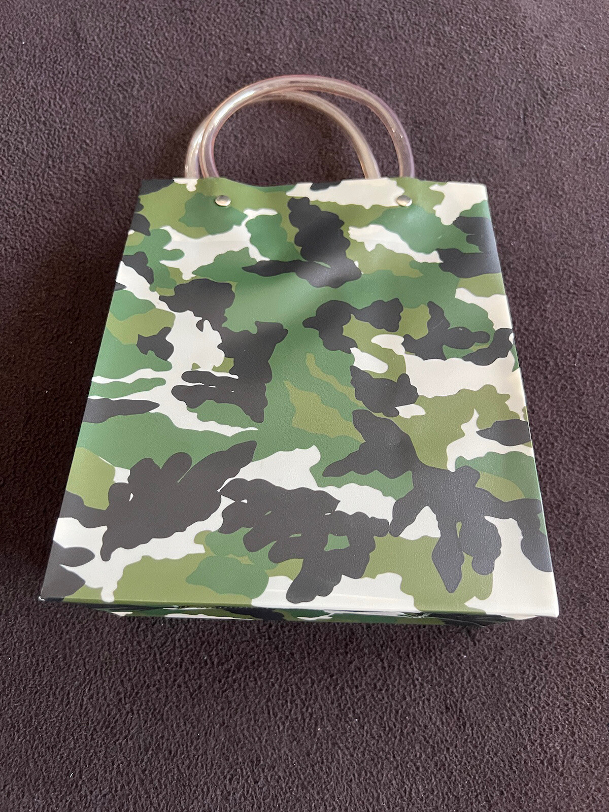 Camouflage Camo Plastic Shopping Bag /Handle Gift Bag Army Military Rare