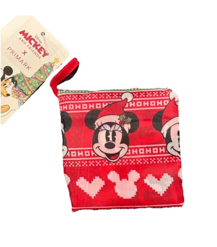 PRIMARK Mickey Christmas Crew Tote Bag Folding Minnie Mickey Disney