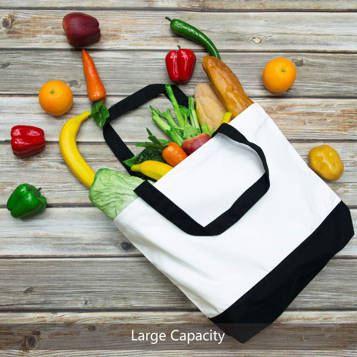 1 | 3 | 6 | 12 | 24 Pack Super Strong Large 12Oz Cotton Canvas Tote Bag, Reusabl