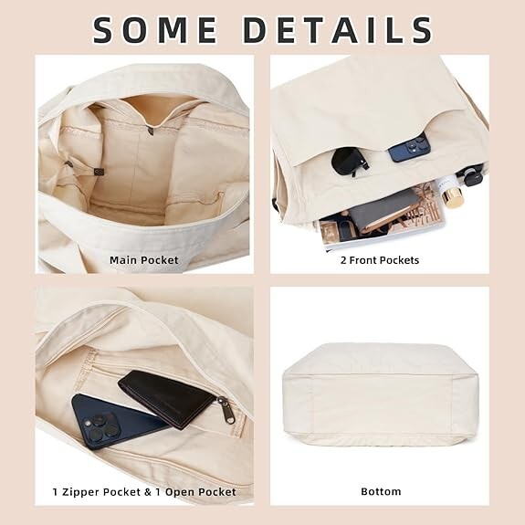 RIVERICH Hobo Bag Canvas Crossbody Shoulder Bag for Women and Men Large Casual