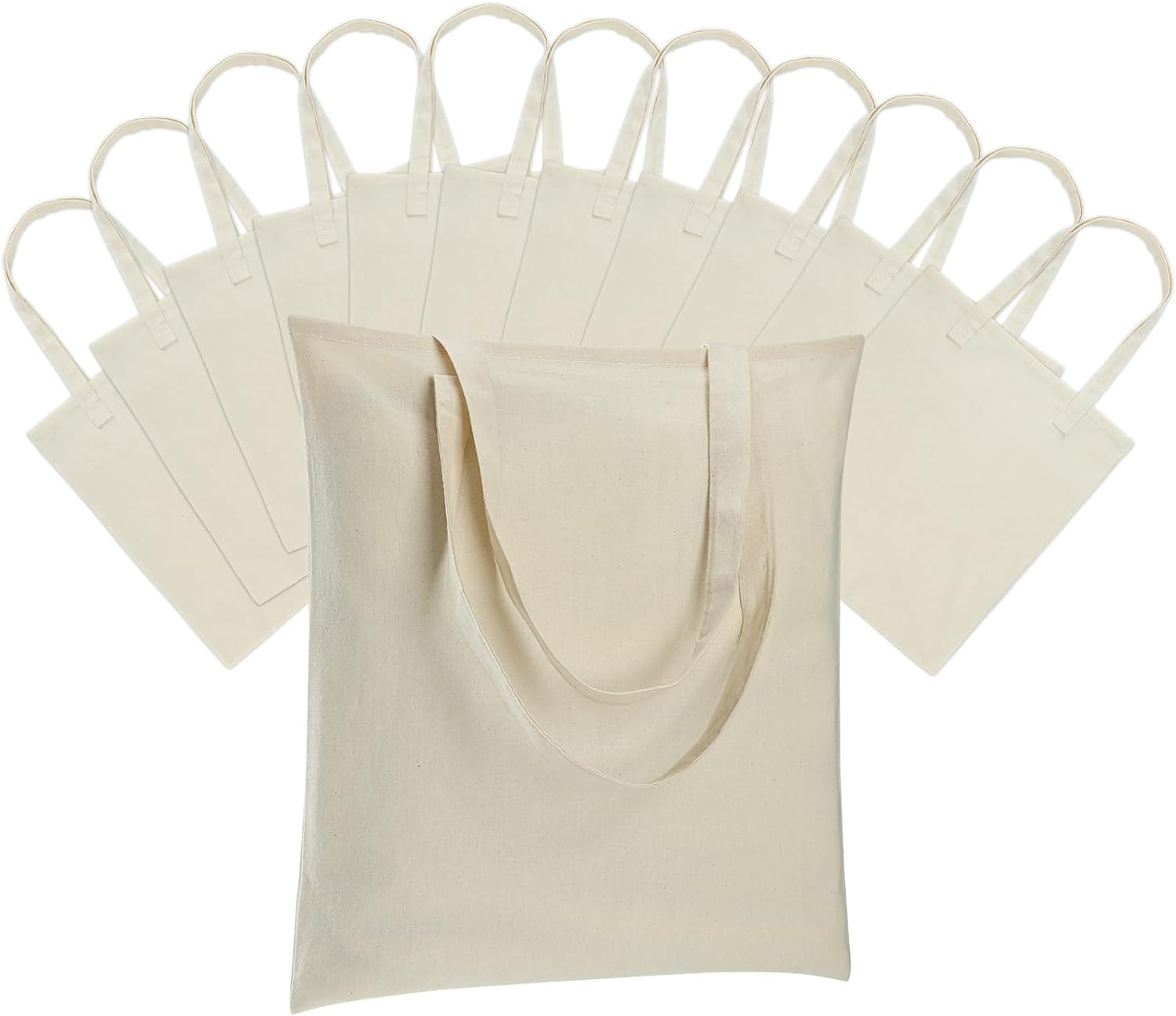 12 Pack Canvas Tote Bag – Lightweight Thin Tote Bags Bulk Blank Shopping Reusabl