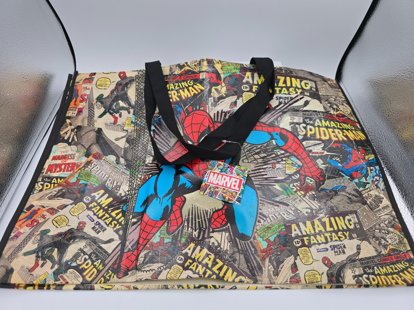 Amazing Marvel Spider-Man X-Large Black Reusable Shopping Gift Bag – NEW