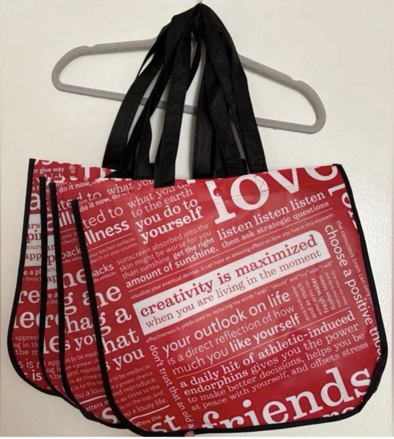 Lululemon Large Shopping Tote Bags Lot Of 4 Red 14 X 16 Yoga