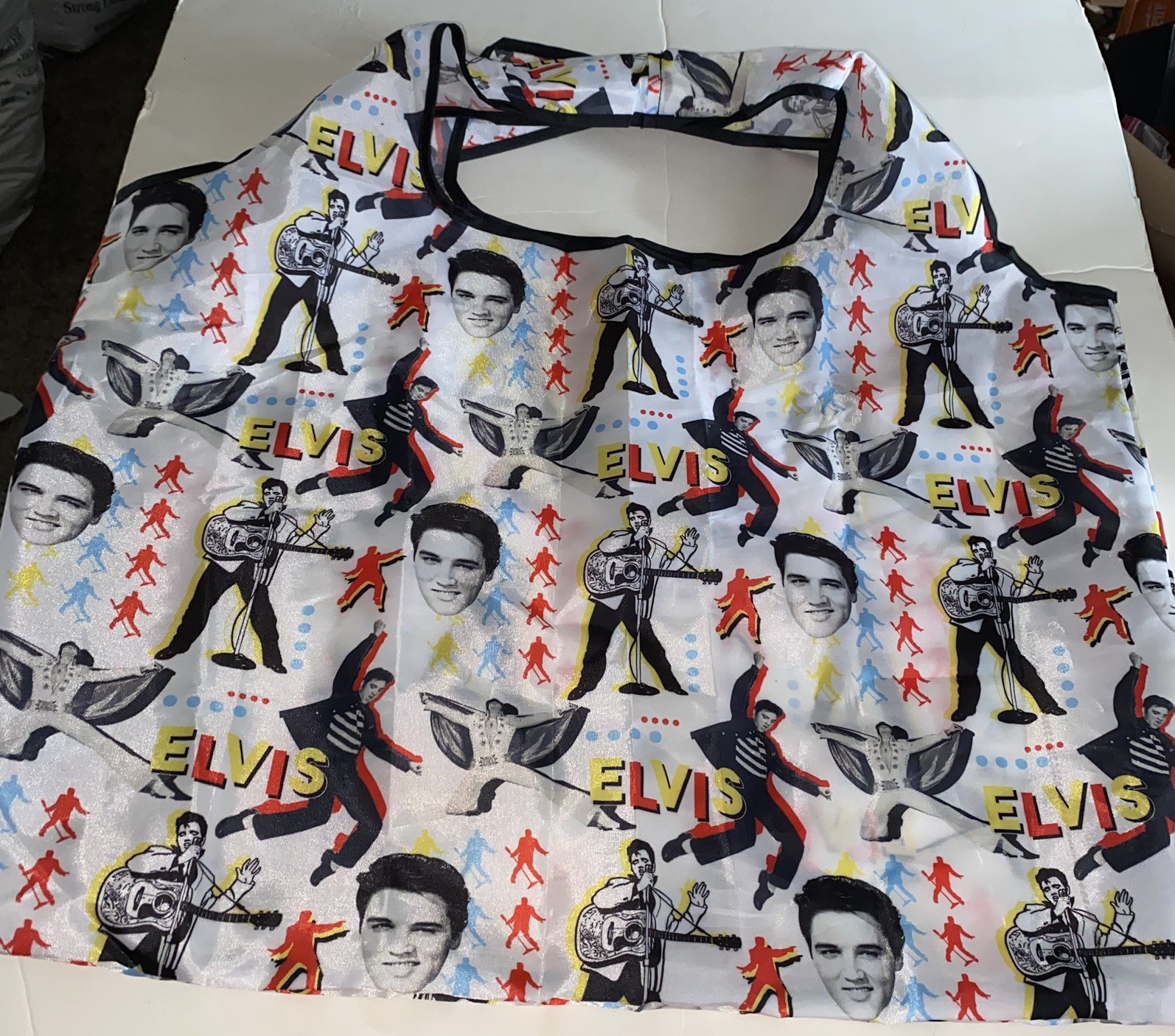 Elvis Reusable Polyester Shopper Bag 16 X 21 Approx 7” Handles Opening EUC Large