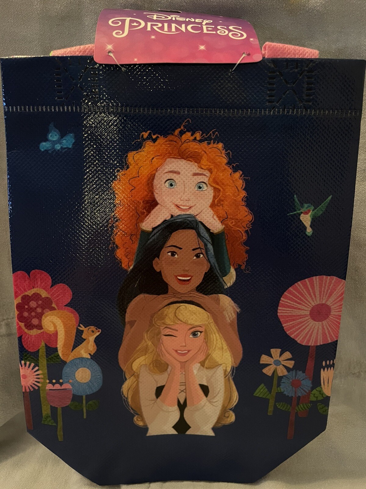 NEW Disney Princess 2 Pack Mini Reusable Halloween Bags w/ Handles Pink/Blue