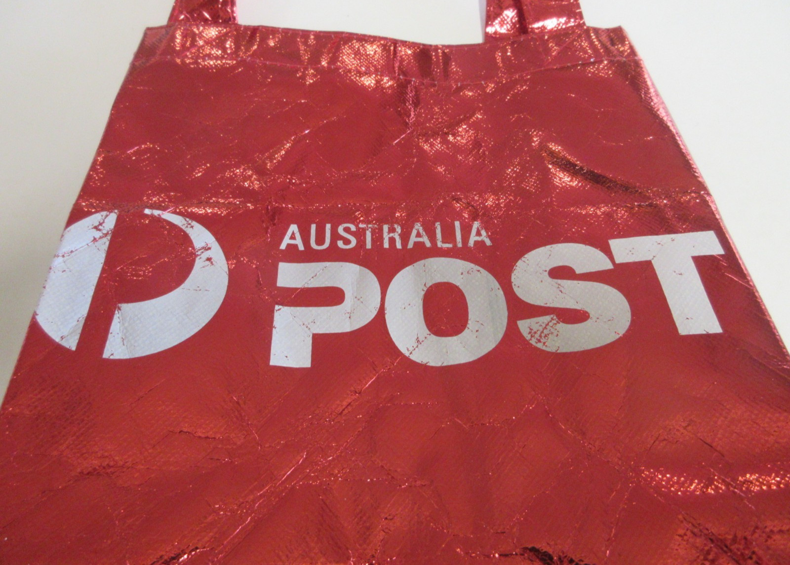 Australia Post – Small Carry Bag – Shiny – Red and White – Branding and Logo