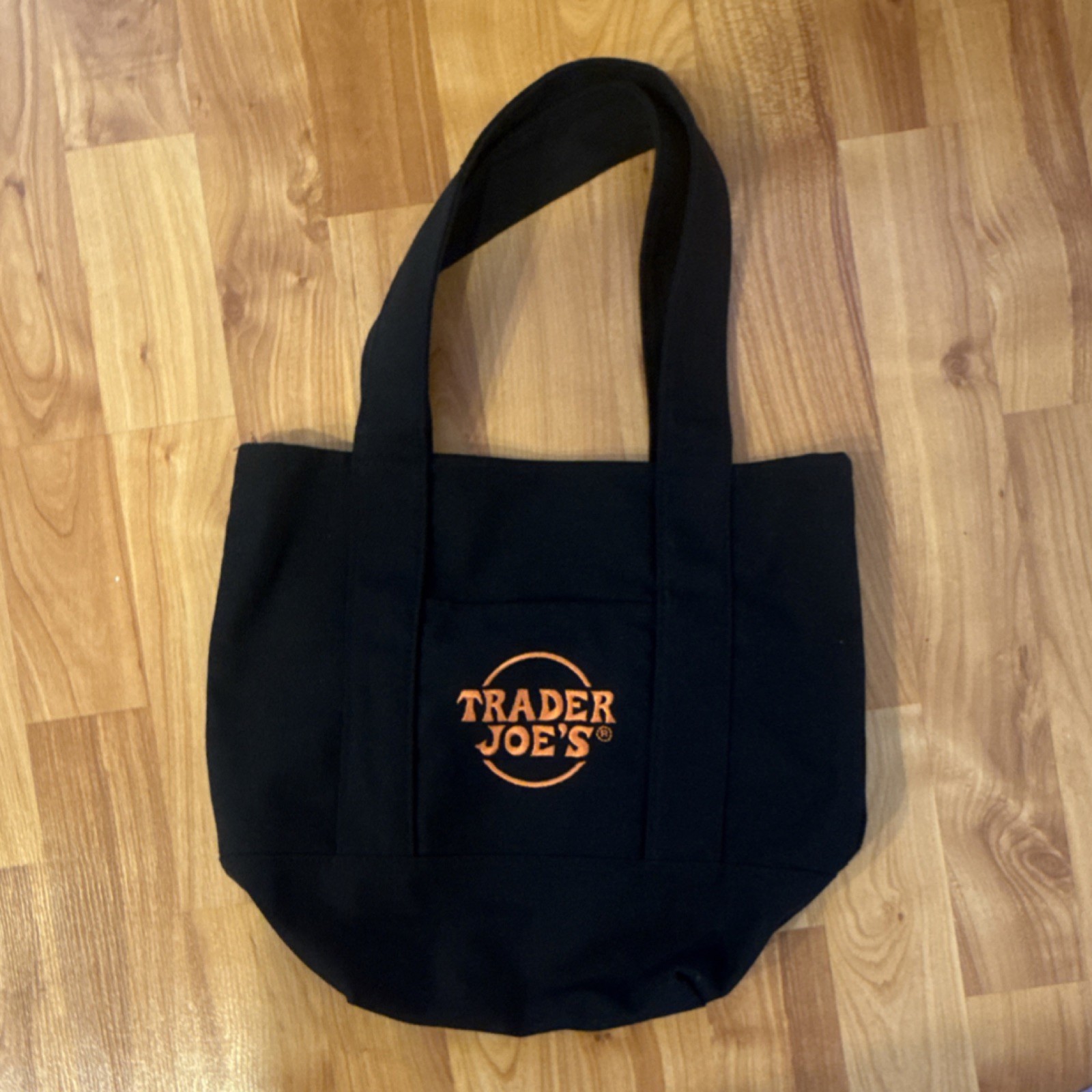 Trader Joe’s Black Canvas Foldable Tote Bag Solid Plain Reusable Shopping