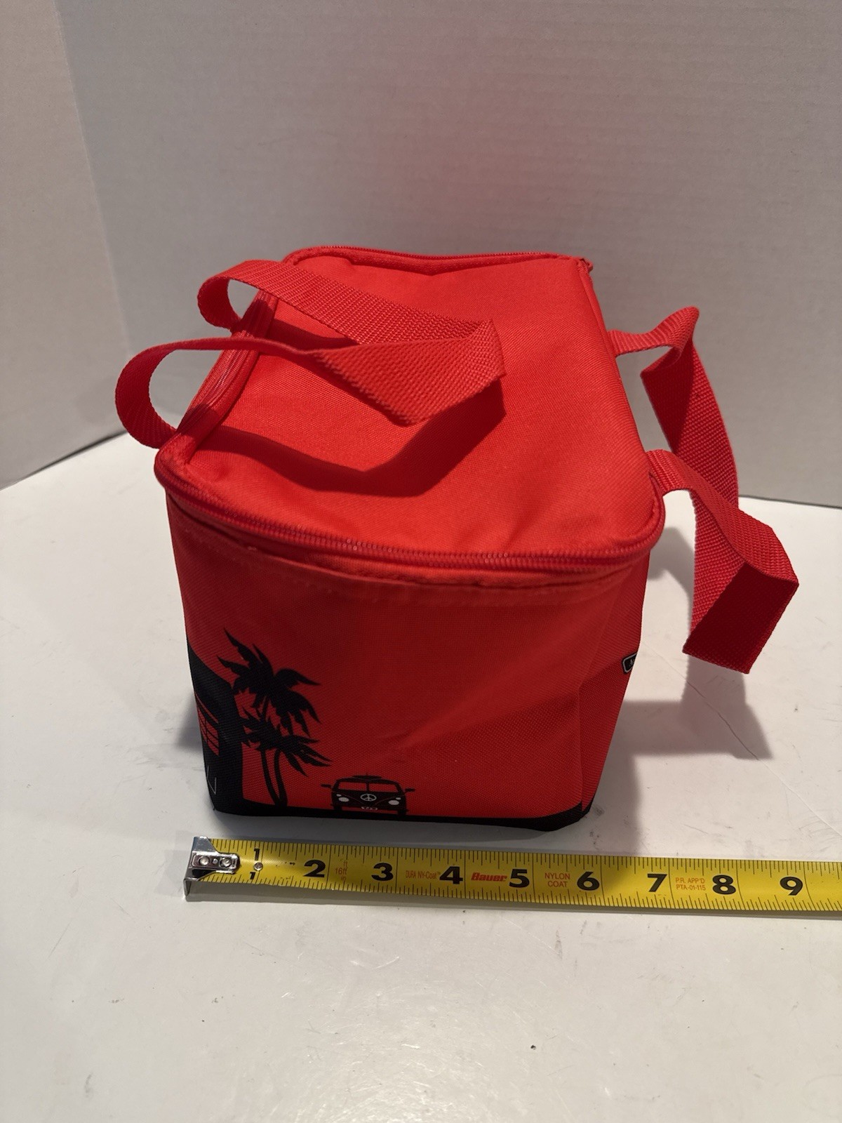 Trader Joes Small 1.5 Gal Reusable Insulated Shopping Bag Cooler Red Carry Tote