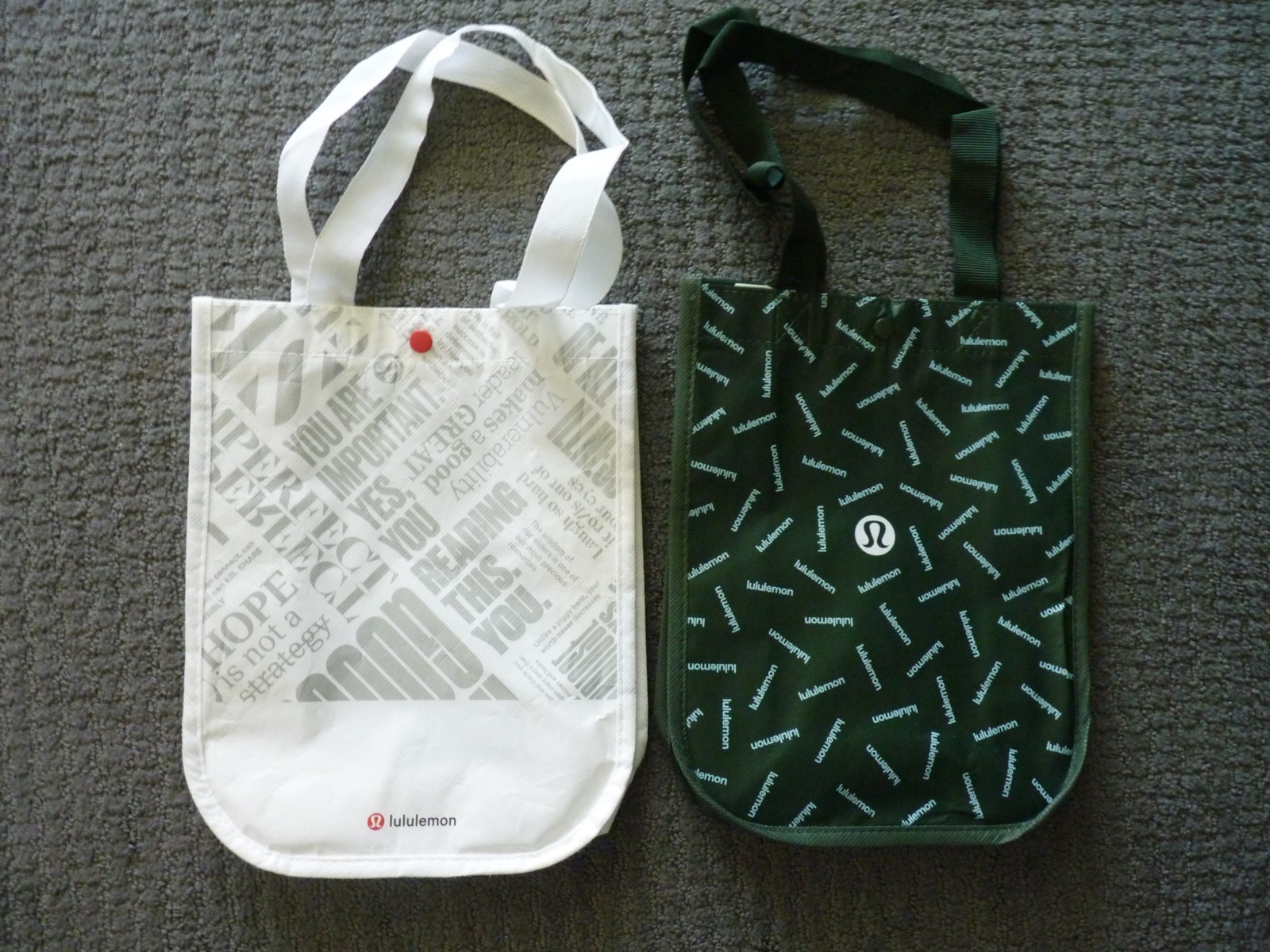 Lululemon Reusable Shopping Tote Bags (4) Small Totes Different Designs (C)