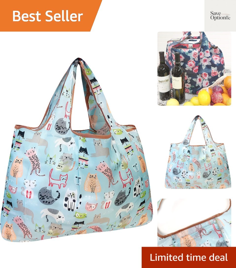 Large Foldable Tote Nylon Reusable Grocery Bags