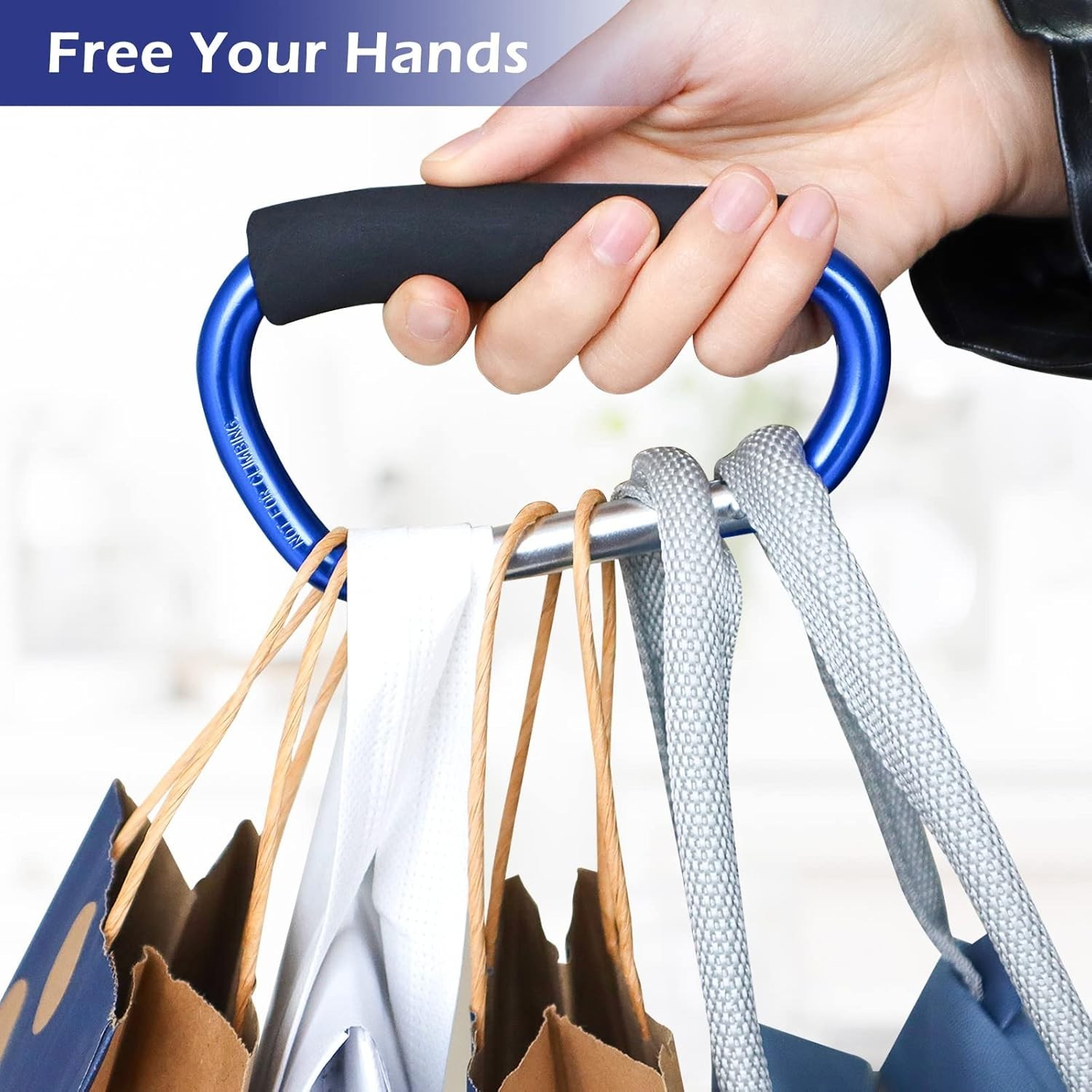 Grocery Bag Shopping Bag Holder Handle Carrier Tool Multi Purpose Snap Hook Stro