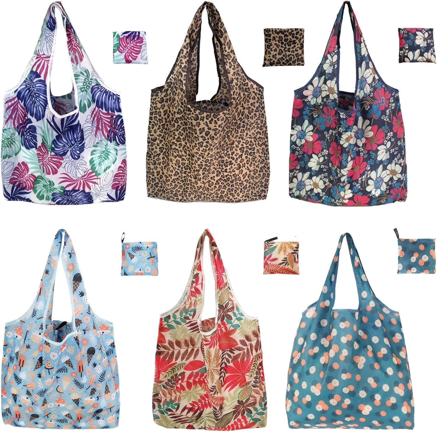 6 Pack Reusable Grocery Bags Heavy Duty with Handles, Reusable Shopping Bags …