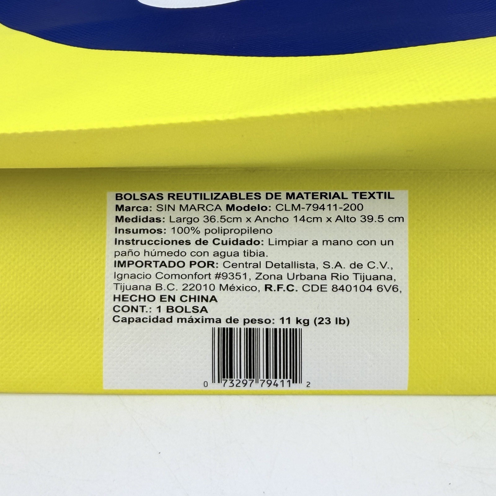 Calimax Bolsa Grocery Bag from Mexico 14”x 16” x 5” Holds 23lbs Capacity Tijuana